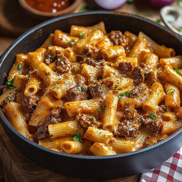 Beef creamy pasta